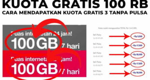 Cara Mendapatkan Kuota Gratis Tri