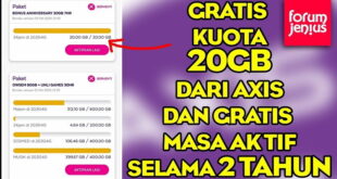 Cara Dapat Kuota Gratis Axis